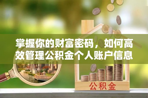 西秀掌握你的财富密码，如何高效管理公积金个人账户信息