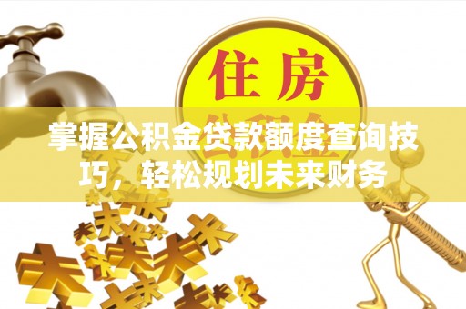 西秀掌握公积金贷款额度查询技巧，轻松规划未来财务