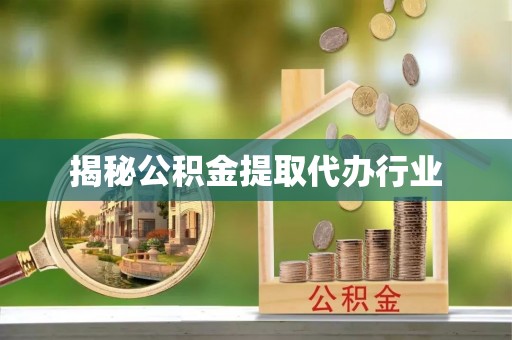 西秀揭秘公积金提取代办行业